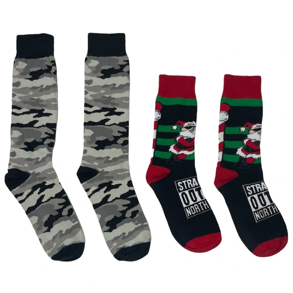 Men’s Socks Bundle Fun Colorful Vintage Pattern Design Graphics Print Black Gray